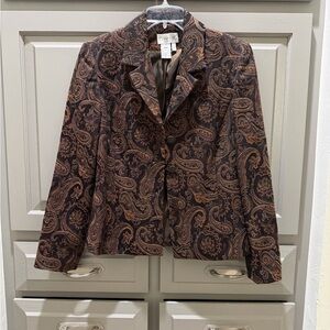 Conrad C.  Elegant Paisley Blazer in Rich Brown